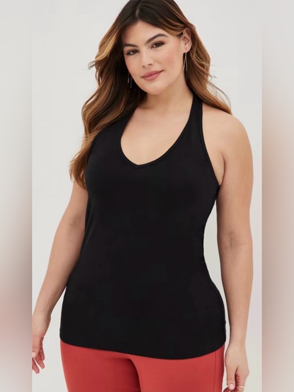 Torrid Foxy Plunge V-Neck Deep Black Halter Top Fitted Sexy Shirt Plus Size 4X.